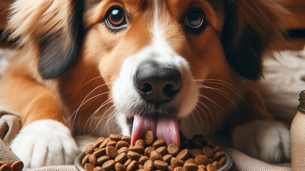 imagen de perro comiendo croquetas hill's