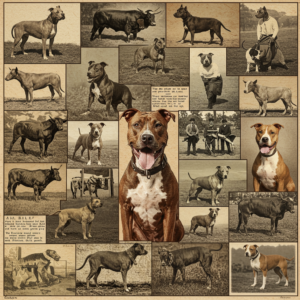 imagen de un collage de fotos historicas del pitbull