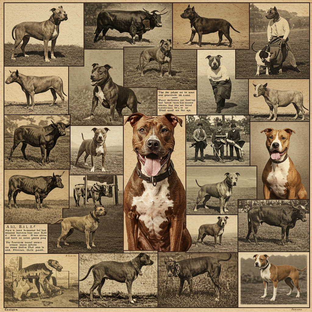 imagen de un collage de fotos historicas del pitbull