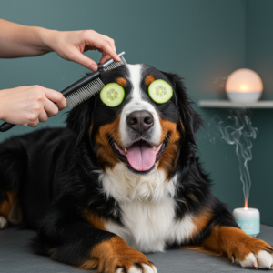 imagen de perro bernes en un SPA