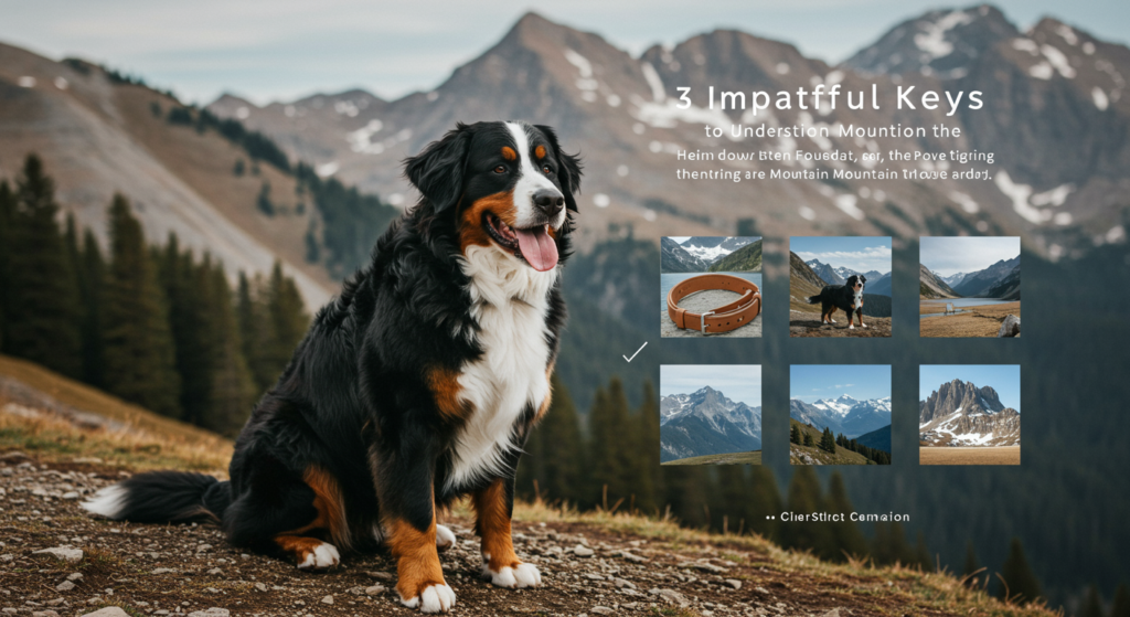 imagen de un perro bernes en las montañas